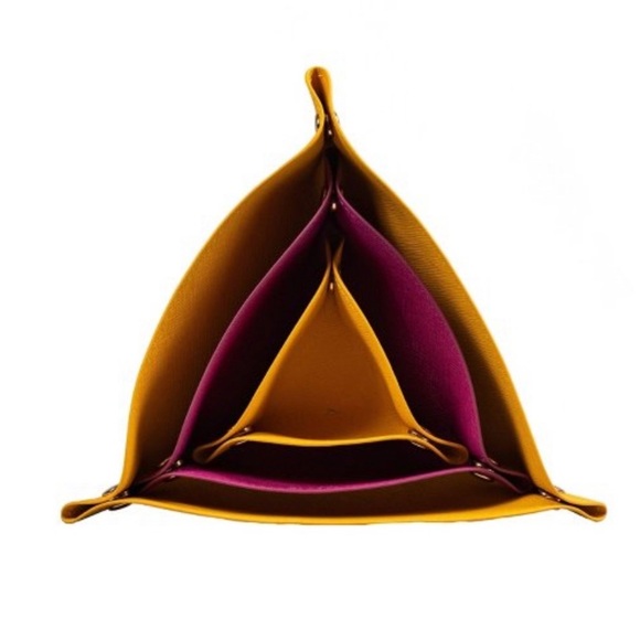 NWT Elevation by Tina Wells Set of 3 Saffiano Triangle Vegan Leather Valet - Picture 1 of 8